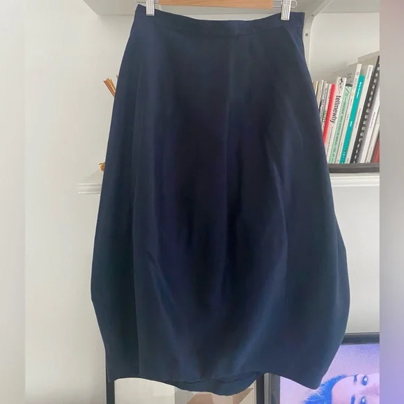 COS Navy Cocoon High/Low Skirt - Picture 3 of 6